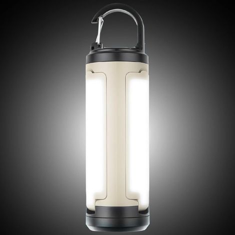 Lanterna da campeggio USB, luce da escursionismo ricaricabile, lampada pieghevole portatile, torcia multifunzione per esterni, modalità luminosità regolabile (1 pezzo nero), tenda da pesca d'emergenza (1/5)