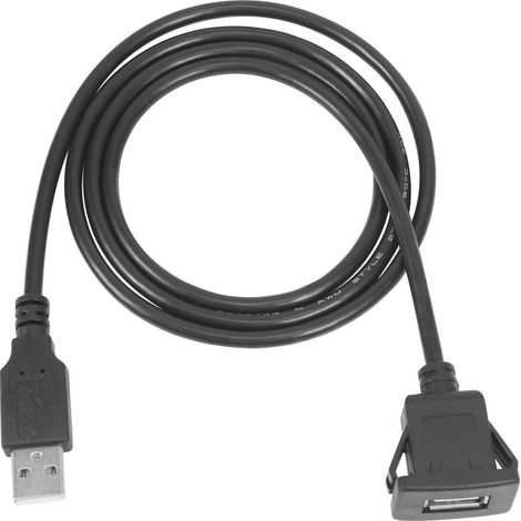 Cable de extensión USB de 1 m para montaje empotrado en el salpicadero del coche, con conector macho a hembra.