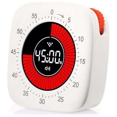 Temporizador visual digital con pantalla a color, cuenta regresiva de 60 minutos, herramienta silenciosa de gestión del tiempo para cocina, aula, reuniones, niños y adultos (1/5)
