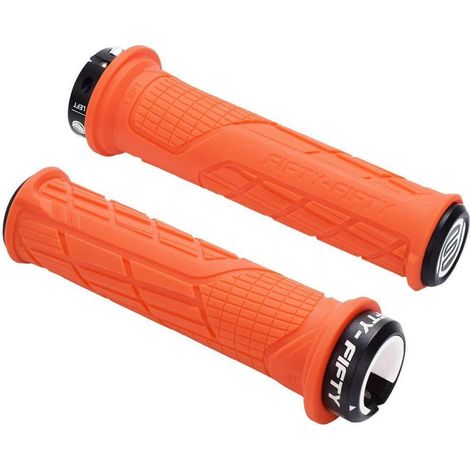 Fahrradgriffe MTB aus rutschfestem Gummi, Single Lock-on, orange (1/5)