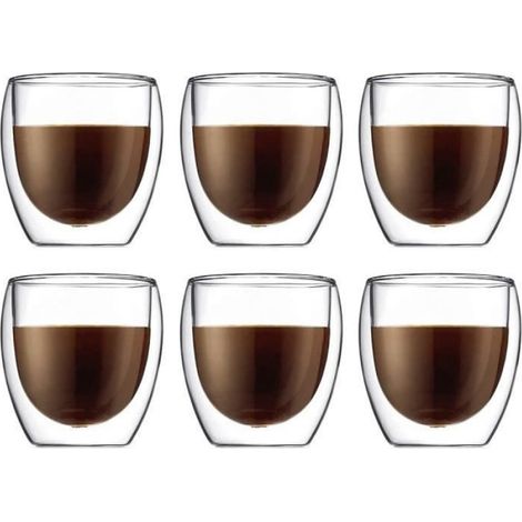 Set de 6 Verres Double Paroi espresso /Tasses à café Double paroi, Tasse Expresso Originale - 8 cl. (1/3)