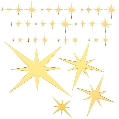 Lot de 61 stickers muraux 3D étoiles en acrylique effet (1/5)