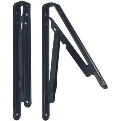 REGGIMENSOLA PIEGHEVOLE - ACCIAIO VERNICIATO NERO MM 400X400 - 2 pezzi (1/4)