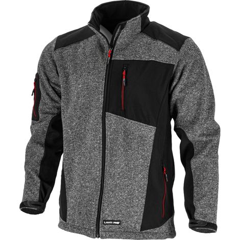 Veste pull à empiècements doux, grise et noire, taille 3XL, CE, Lahti (1/5)