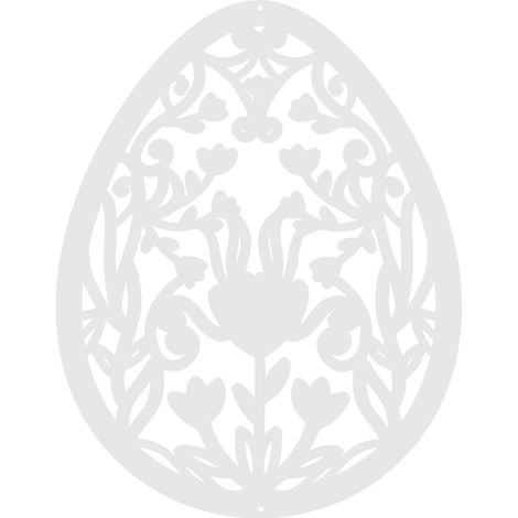 Ciondolo traforato J14 Decorazione pasquale Uovo di Pasqua Uovo bianco