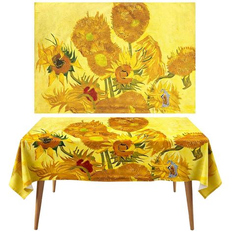 Abstrakte Tischdecke Sonnenblumen 140x200 cm rechteckig für Küche & Outdoor