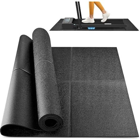 Tapis De Protection Pour Appareil De Fitness - Tapis Antidérapant En Caoutchouc Pliable 5 Mm Épaisseur 172 X 68 Cm Pour Tapis De Course Et Vélo D Intérieur (1/5)