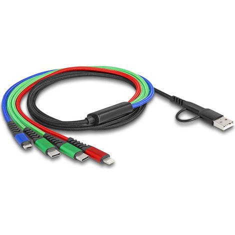 Delock USB-Ladekabel  USB 2.0 USB-A Stecker, USB-C® Stecker, USB-C® Stecker, USB-Micro-B Stecker, Ap (1/2)