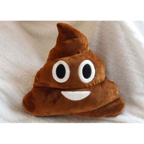 Coussin - Go4U Emoji Rire - Rond - Couleur café - Confortable et mignon (1/3)
