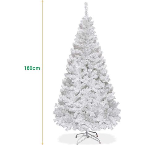 Costway – Sapin de Noël artificiel 1.8M – PVC écologique avec support en métal – Décoration intérieure et extérieure – Aiguilles durables