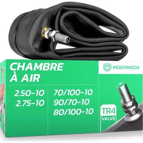 Chambre à Air 10 Pouces pour Pneus 2.50-10, 2.75-10, 70/100-10, 80/100-10 et 90/70-10 - Valve TR4 (1/5)
