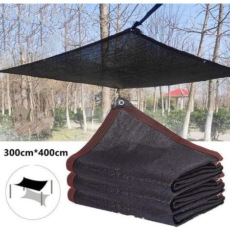 Filet d\'ombrage noir 34M filet d\'ombrage de terrasse de jardin voile d\'ombrage rectangulaire noir VOILE D\'OMBRAGE (1/4)