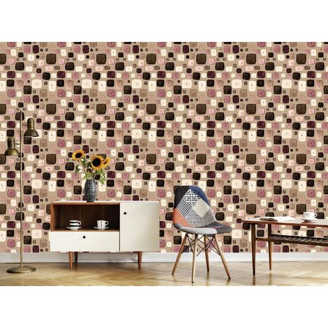 Wallarena Vliestapete Abstrakt Geometrisch Vintage für Wohnzimmer und Schlafzimmer, 10 m x 50 cm – inkl. Kleister & Anleitung (1/5)