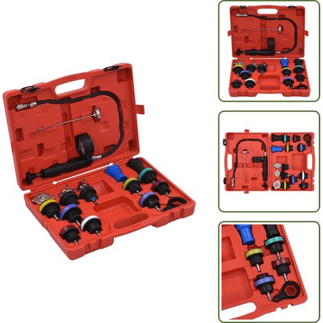 Testeur de pression pour refroidissement et bouchon 18 pcs - Outil De Diagnostic Automobile - Testeur De Pression De Liquide De Refroidissement - Kit De Réparation De Voiture - Outils De Mécanique Aut (1/5)