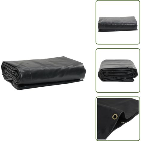 The Living Store Lona negra 2,5x4,5 m 650 g/m² - Lona negra