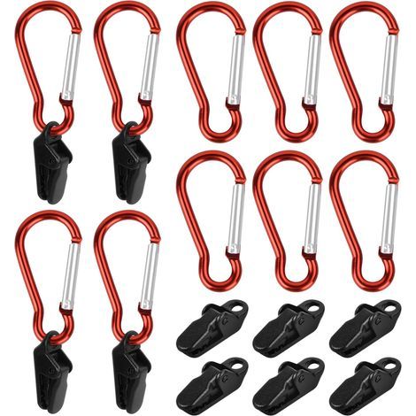 CSPARKV 10 Sets Haute Qualité Pince pour Bache Indispensable pour Le Camping Attache Bache Bonne Stabilité Clips de Fixation pour Bâche (1/5)