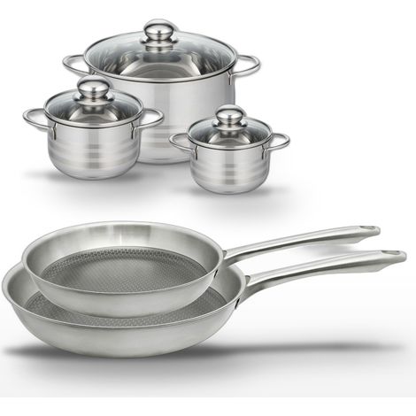 Lot de 2 poêles 24/28 cm et 3 faitouts 12/14/20 cm Elo Relief Passion (1/5)