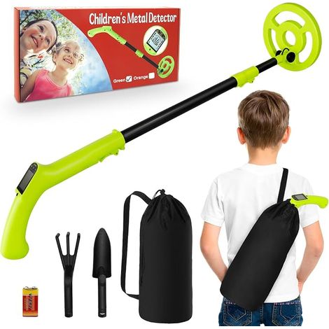 Détecteur de métaux réglable pour enfants 61 à 88,9 cm bobine de haute précision étanche pliable très léger 0,88 pouds vert 02 (1/5)