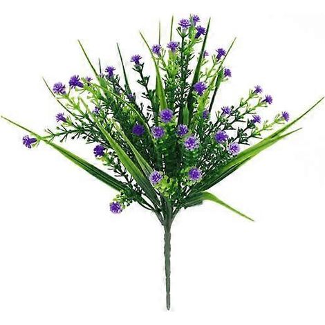 Fleur artificielle écologique à 5 branches, en plastique imperméable et durable, imitation gypsophile.violet (1/5)