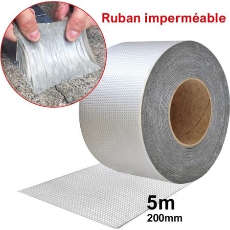 Ruban Imperméable à Haute Température Feuille d'Aluminium 200mm x 5m Butyle Epais Mur Piscine Toit Fissure Réparation de Conduits (1/5)