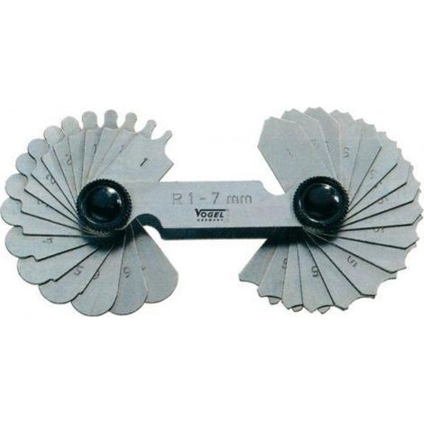 VOGEL JUEGO GALGAS PARA RADIOS MEDIDAS 17 láminas de INOX de 1.0 - 7.0 mm