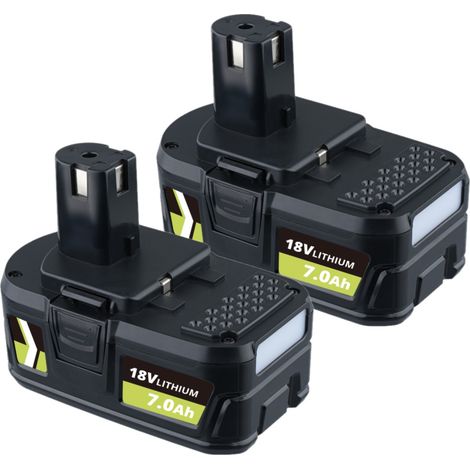 2 Pièces P108 18V 7.0Ah Batterie pour Ryobi Batterie One+ P108 P107 P105 P104 P103 P102 RB18L50 RB18L40 RB18L25 RB18L15 (1/5)
