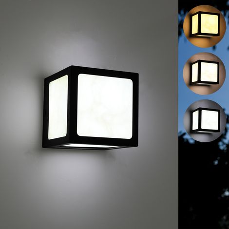 Applique murale LED extérieure carrée 10x10 cm, IP65, 10 W 900 lm, luminaire mural pour jardin, façade, balcon, terrasse - Noir (1/5)
