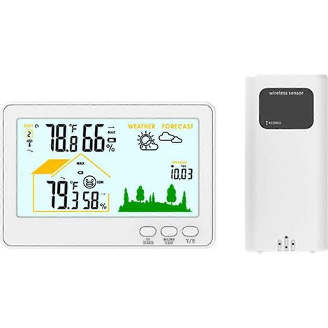 Stations météo sans fil avec thermomètre et hygromètre pour intérieur et extérieur -- (1/5)