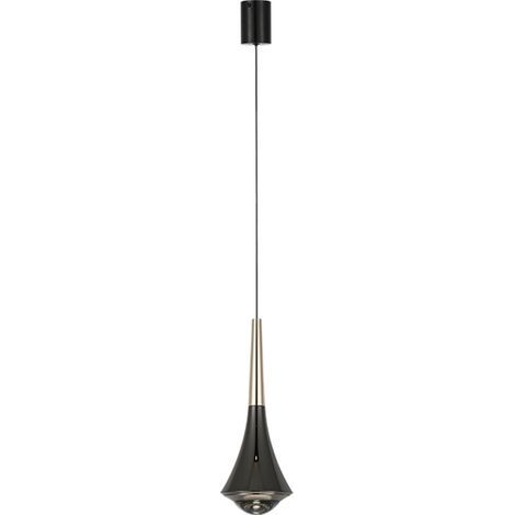 Luce con faretto a binario LED 7W focalizzato, retrattabile, moderno, nero perla, sospensione ad altezza regolabile, downlight accentuato 3000K lineare per sale da pranzo e soffitti inclinati (1/4)