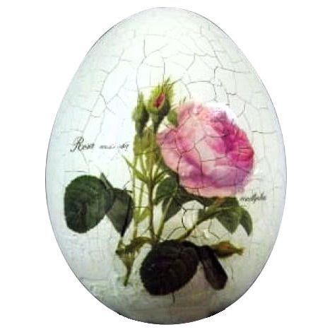 Uovo decorativo in ceramica con una rosa (1/2)