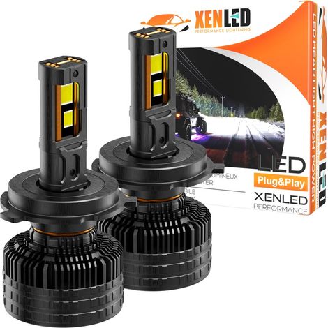 Ampoules Bi-LED H4 PREDATOR 200 Très Haute Puissance 200W - CANBUS - 6000K – 20 000 lms - LA PAIRE (1/5)