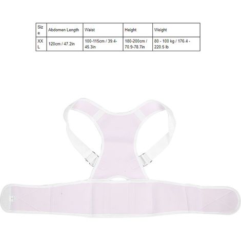 Correcteur de posture dorsal blanc XXL, redresse-dos et épaules, soutien lombaire homme femme, ceinture orthopédique ajustable, maintien dorsal (1/5)
