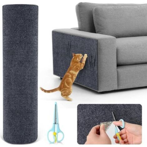 Protection Canape Chat Anti Griffe, Protecteur de Rayure Chat Protecteurs, Autocollant de Protection, Protecteur de Rayure pour Meubles Porte MurTapis Comptoirs 2mX40cm Gris (1/5)