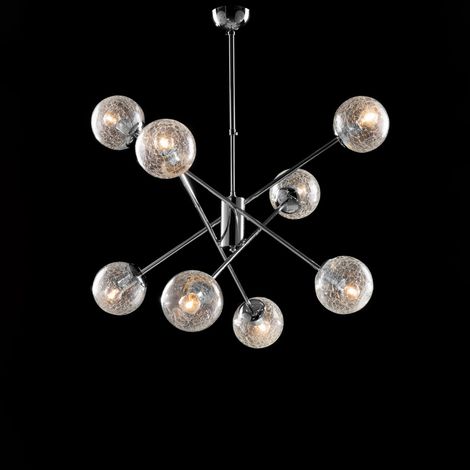 Lampadario Moderno Tresor Metallo Cromo 8 Luci E14 (1/2)