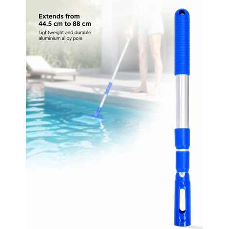 Perche Télescopique Aluminium 44-88cm Accessoire Nettoyage Piscine Robuste Léger Compatible Filet Brosse Aspirateur (1/5)