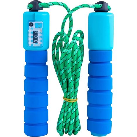 Corde à Sauter Compteur Enfant 240cm - Longueur Réglable, Poignées en Mousse Confortable, Idéale pour Fitness, Saut à la Corde et Sport pour Enfants (Couleur aléatoire) (1/5)