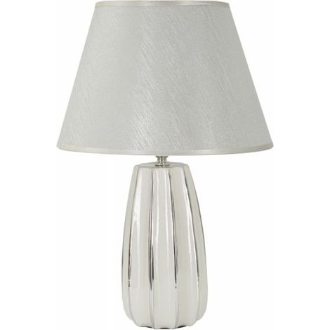 Lampada da tavolo in ceramica con paralume Emmi