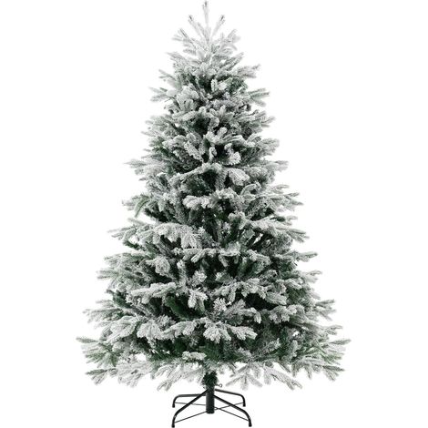 COSTWAY Albero di Natale Artificiale da 146/180 cm, Albero di Natale Pre-Illuminato con Cerniera con 688/1022 Punte di Rami PE PVC & 200/350 Luci LED Bianche Calde per Casa e Ufficio (180 cm) (1/5)