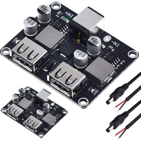Bardusch-Deux modules de charge rapide USB double QC3.0 QC2.0 6-32V, 9V, 12V, 24V vers 5V, carte convertisseur abaisseur DC-DC. (1/5)