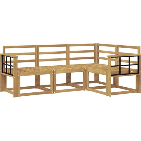 Conjunto de sofás de exterior 4 pcs Blanco vidaXL (1/5)