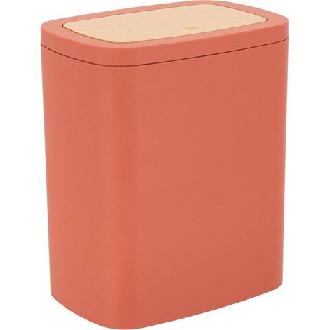 Poubelle abs rubber + pvc facon bambou 5l - terracotta - Tendance (1/5)