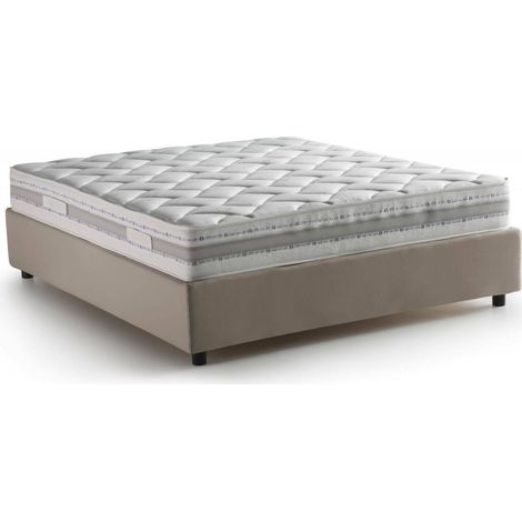 Letto Matrimoniale Apel, Letto Matrimoniale Materasso Incluso, Sfoderabile Made in Italy, Contenitore, Grigio Tortora\
