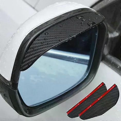 2/4 Stück Auto-Rückspiegel-Regenschutz-Augenbraue aus Kohlefaser, Sonnenblenden-Schutzhülle, universeller Auto-Rückspiegel-Regenschutz, JXLGV (1/5)