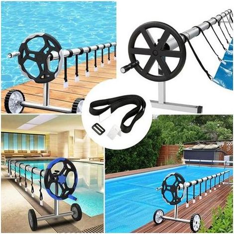 Sangles de fixation pour couverture de piscine – Kit de 8 sangles en nylon et plastique – Ajustement facile pour rouleaux solaires (1/5)