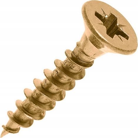 Tornillos para madera endurecidos 3x12mm 65 piezas PZ2 dorado