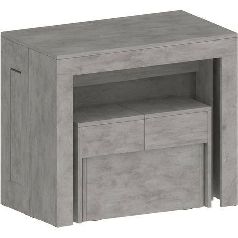 Dmora - Set tavolo e sedie Crispin, Composizione multiuso, Set con consolle e 1 panca allungabili, 100% Made in Italy, 66x25h45 cm, Grigio, con imballo rinforzato