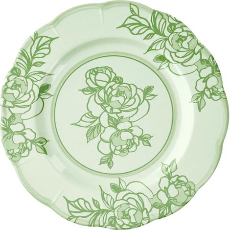 Assiette plate mélamine Josephine Table Decor Vert Poudre (1/4)