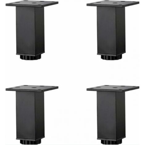 4 Pièces(15cm) Pieds de Meubles en Alliage D'aluminium Réglables en Hauteur,Pieds de Table Basse de Canapé,Pieds D'armoire de Salle de Bain de Lavabo,5-40cm,Noir Mat,avec Vis (1/5)