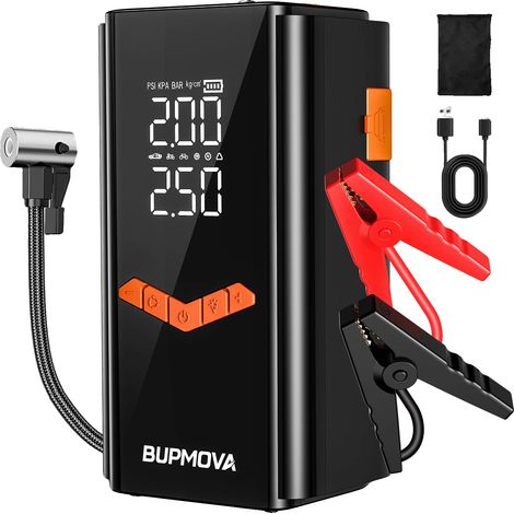 Démarreur de voiture, compresseur d'air portable, batterie externe 12V, 92.5wh pas de sac (1/2)