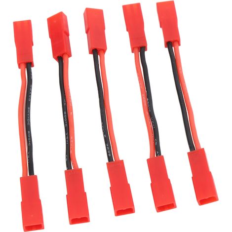 Lot de 5 connecteurs JST femelles vers JST femelles, calibre 22 AWG, 5 cm (2 pouces), pour câbles de conversion de moteurs et contrôleurs de vitesse (ESC) de voitures RC. Accessoires inclus. (1/5)